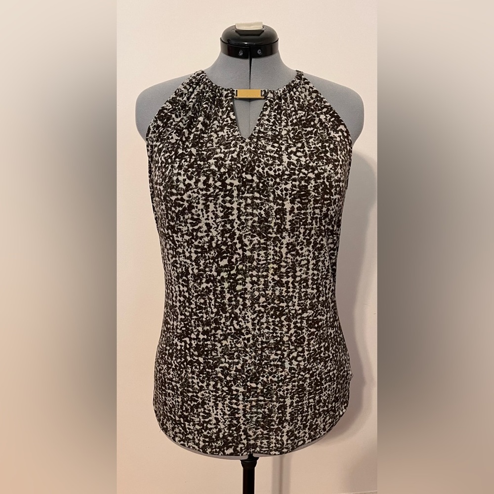 Michael Kors sleeveless keyhole shirt.